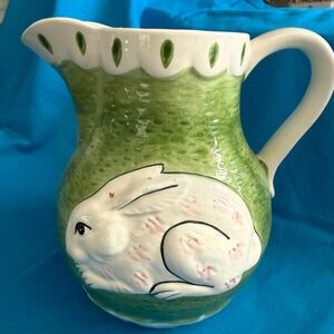 Sigma Beauty Green and White Ceramic Bunny Pitcher